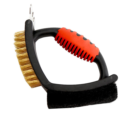A19F-Grill Brush Grill Accessories Brass Grill Cleaning Brush 3 In 1 Multifunction BBQ Cleaning Brush Cleaning Brush Bristles