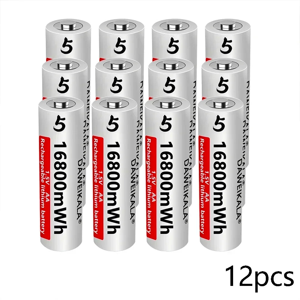AA Battery 1.5V Li ion AA Rechargeable Batteries High capacity 16800mWh For Remote Control Toy Battery Light Fast charging