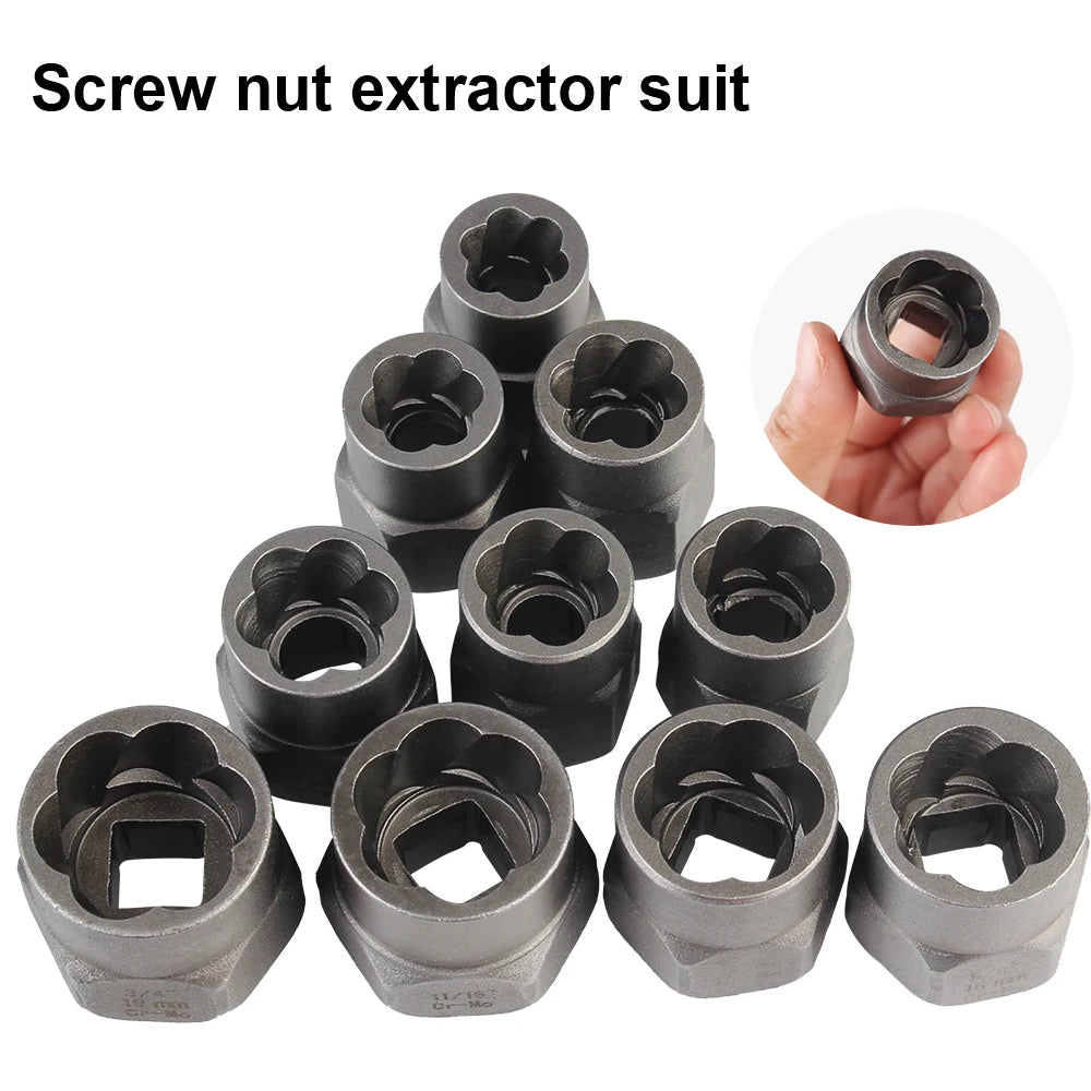 Bolt Nut Remover Hand Tools Kit Nut Extractor Car Repair Tool Accessory Damaged Screw Extractor Bolt Nut Removal Socket Tool