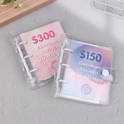 Money Saving Binder $150/300/500/1000 Savings Challenge Binder Mini Binder Cash Budget Storage Book Envelope Savings Notebook