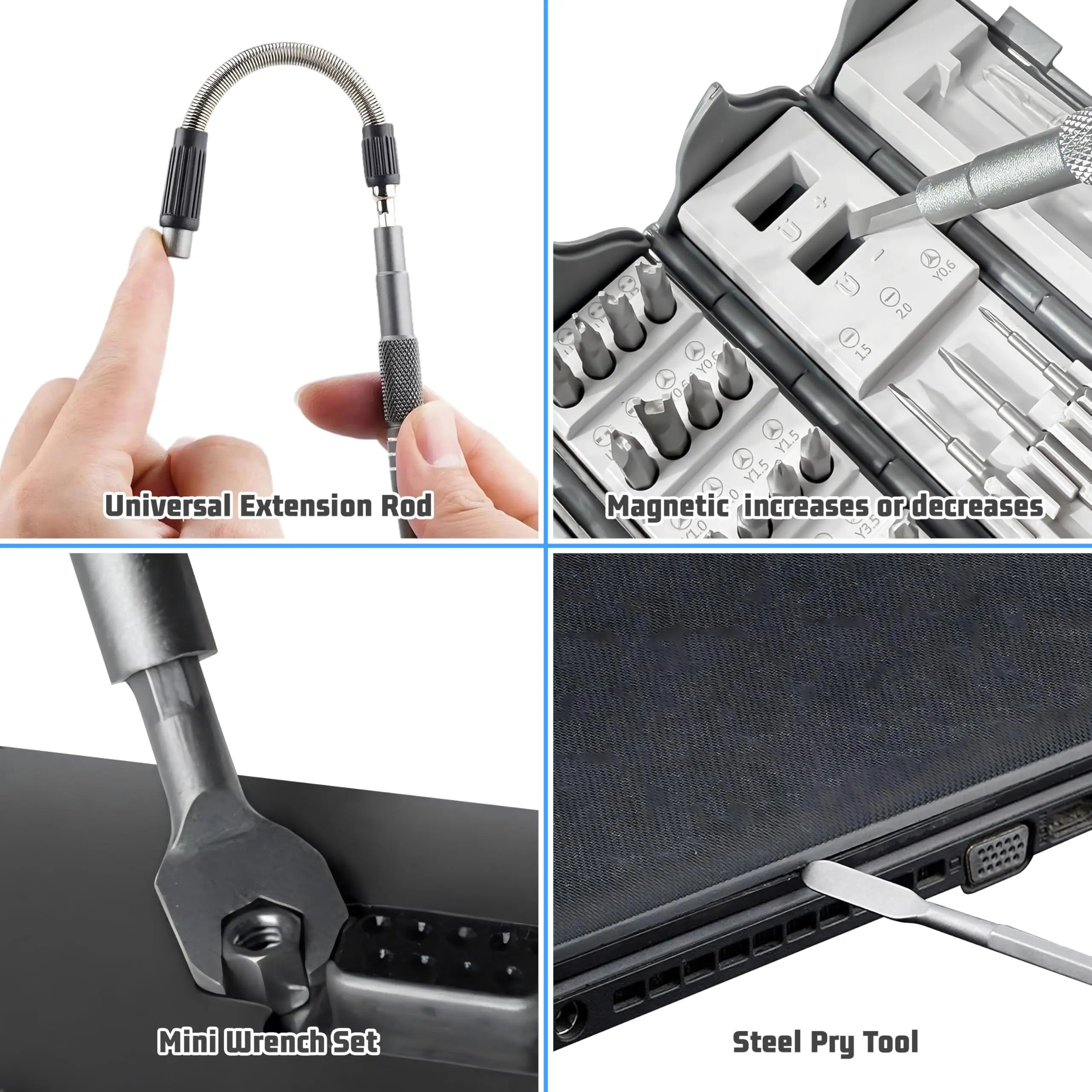 128 in 1 Electronics Precision Screwdriver Set Professional Magnetic Repair Tool with 122 Bits for Computer, PC, iPhone, Laptop