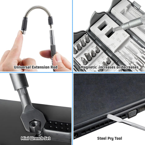 128 in 1 Electronics Precision Screwdriver Set Professional Magnetic Repair Tool with 122 Bits for Computer, PC, iPhone, Laptop