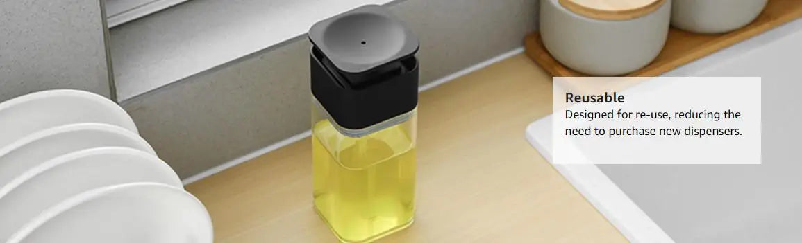 Dish Soap Dispenser Set with Sponge Holder for Kitchen Sink 15oz Clear Bottle with Black Rust Proof Pump Dish Liquid Dispenser