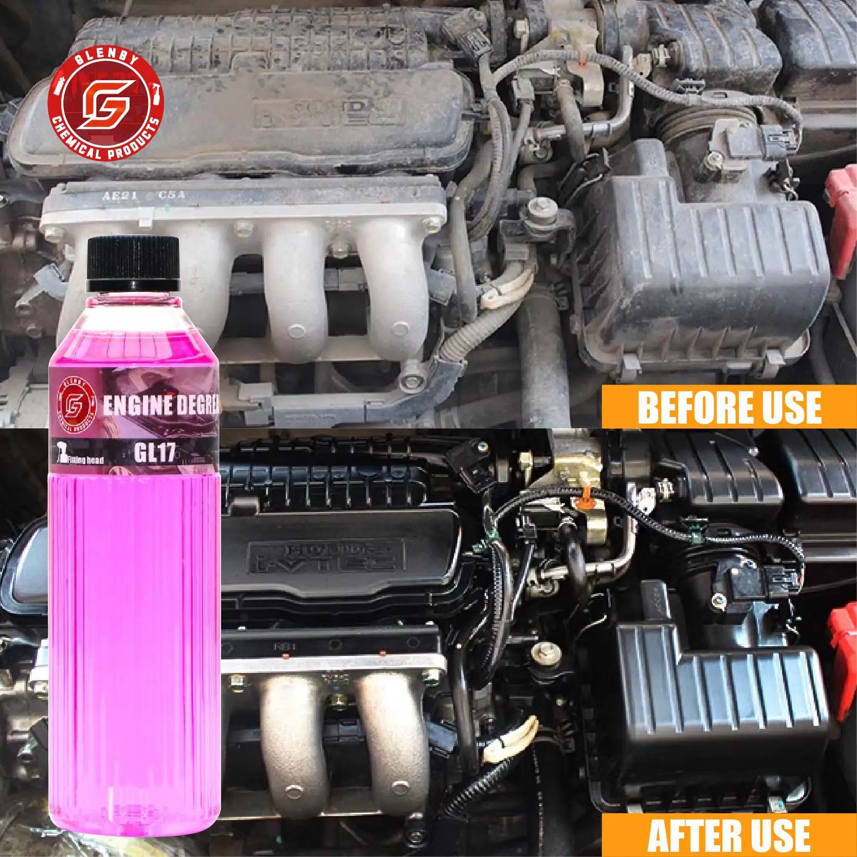 Engine Bay Cleaner & Degreaser - Effective for Cars, Engines, Floors, Home Use - Rapidly Cleans Grease & Grime Build Up