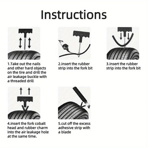 Car Tire Repair Kit Practical Tools Durable Tire Strips Super Glue Included Auto Emergency Repair Kit Optional with/without glue