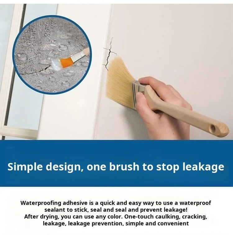 【Transparent Liquid Wall Waterproof Adhesive】Clear Waterproof Coating for Wall Leak Repair Invisible Protection Easy Application