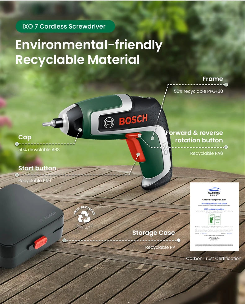 Bosch IXO 7 Cordless Electric Screwdriver Mini Electric Drill 5.5Nm 235rpm 3.6V  Rechargeable Screwdriver Power Tool