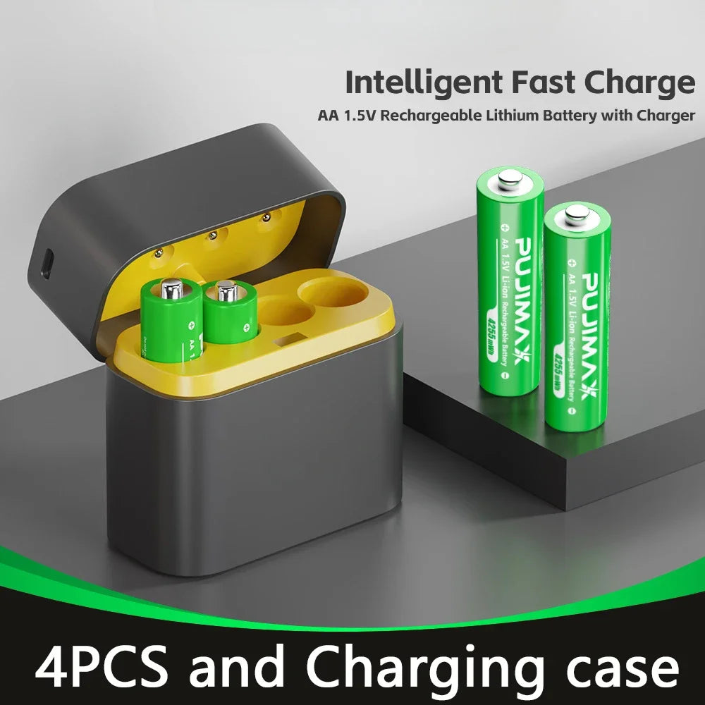 AA Smart Battery Charger 8 Slots for 1.5V AAA Rechargeable Lithium Ion Batteries Intelligent 1200 Times Recycle Fast USB Charger