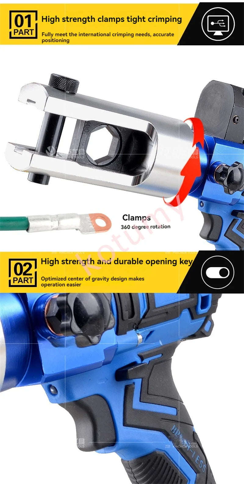18V Lithium Battery Hydraulic Pliers Hydraulic Electric Fast Crimping Pliers Wire Terminals Crimping Cable Pliers