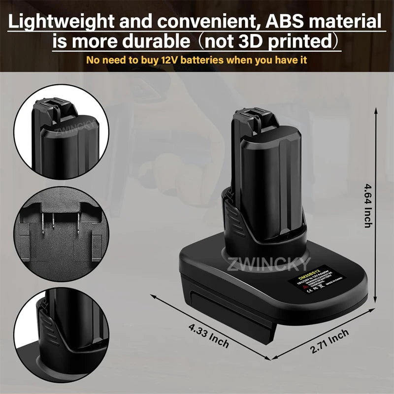 Battery Adapter For Makita/Dewalt/Milwaukee/Bosch 18V 20V Lithium Battery Convert to for Bosch 12V Cordless Power Tools