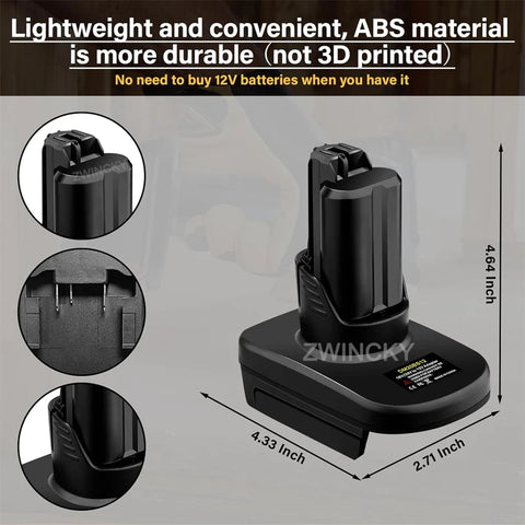 Battery Adapter For Makita/Dewalt/Milwaukee/Bosch 18V 20V Lithium Battery Convert to for Bosch 12V Cordless Power Tools