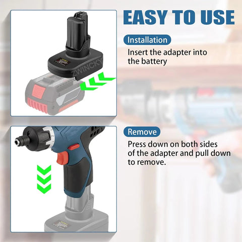 Battery Adapter For Makita/Dewalt/Milwaukee/Bosch 18V 20V Lithium Battery Convert to for Bosch 12V Cordless Power Tools