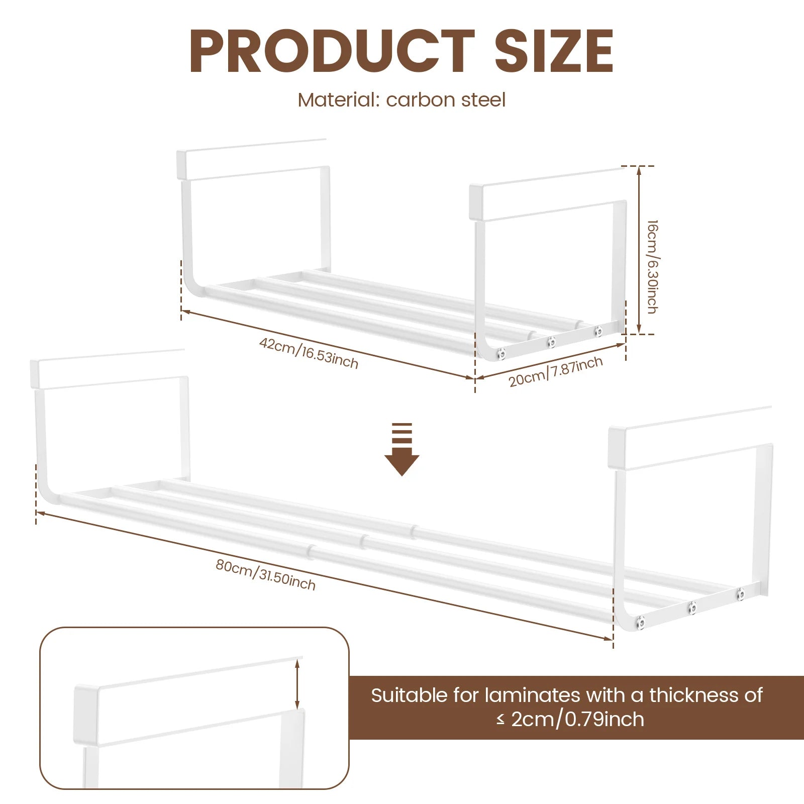 Adjustable Shoe Rack Hanging Under Cabinets Clothes Shoe Storage Shelf Expandable Household Retractable Organizer