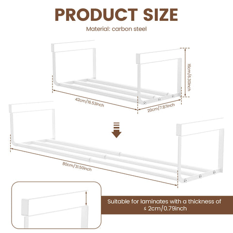 Adjustable Shoe Rack Hanging Under Cabinets Clothes Shoe Storage Shelf Expandable Household Retractable Organizer