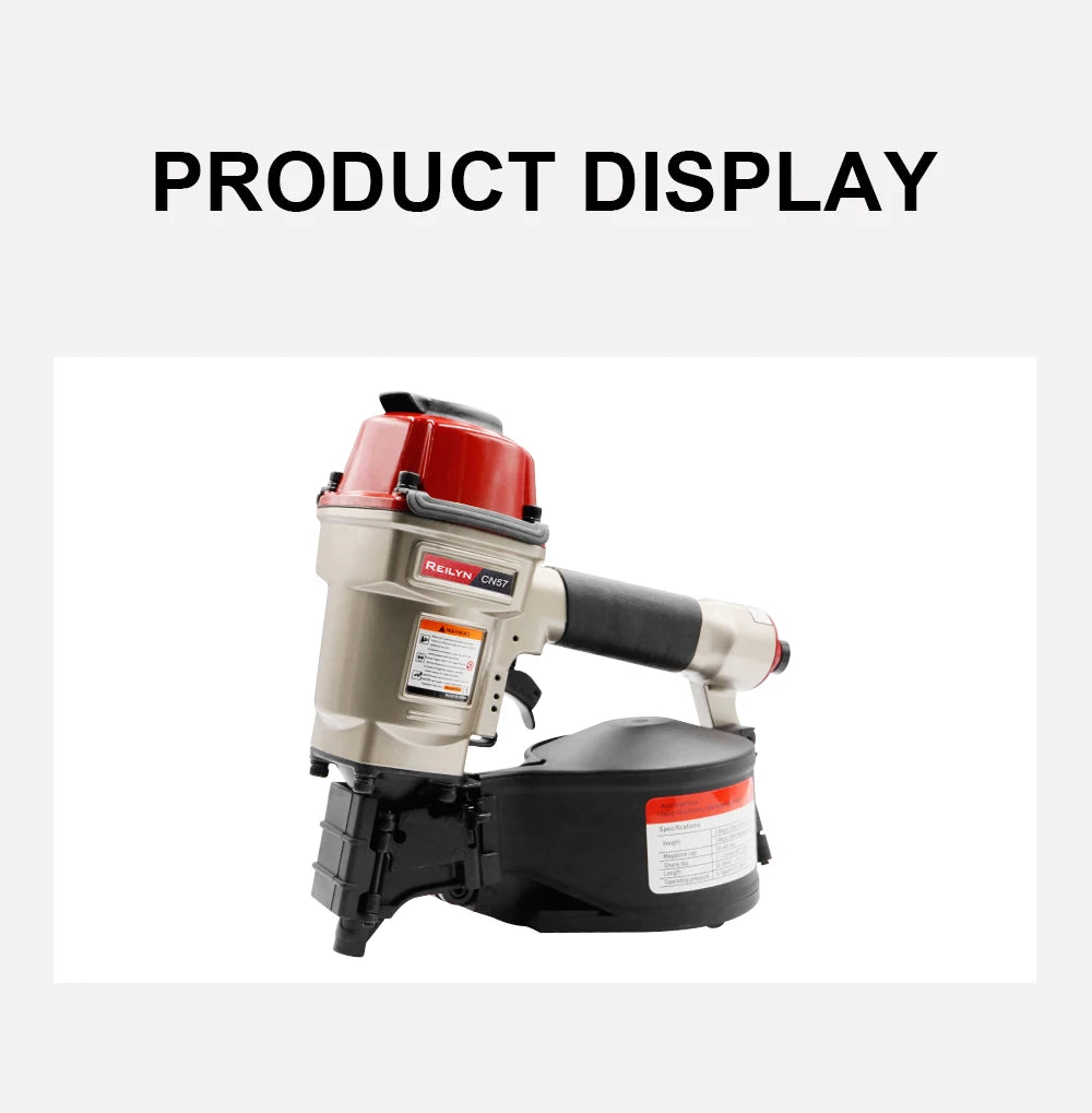 CN55 Pneumatic Nailer Gun CN57 Air Coil Nailer 57mm Nailes for Fencing Framing Roof Pallets Nail Gun Decorate Board Production