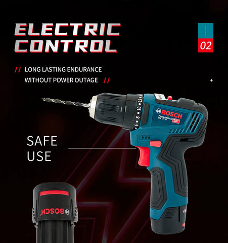 Bosch GSB-12-V30 Electric Drill DIY Professional Heavy Duty Cordless Driver Multifunctional Household Electric Screwdriver