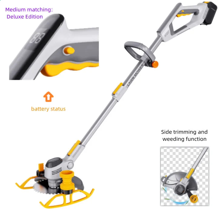 Electric Self-Propelled Lawn Mower Industrial Robotic Bush Cutter Brush with Cordless Feature for Farmer's Tools