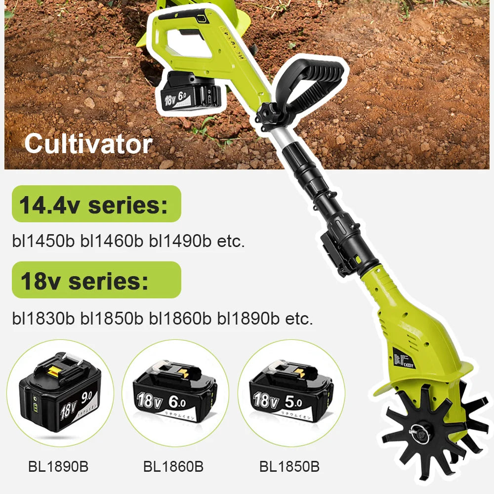 Abeden 20V Handheld Electric Ripper Cultivator Garden Rotary Tiller Cordless Weeder Garden Tractor Portable Grass Trimmer
