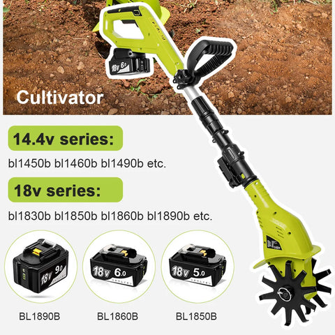 Abeden 20V Handheld Electric Ripper Cultivator Garden Rotary Tiller Cordless Weeder Garden Tractor Portable Grass Trimmer