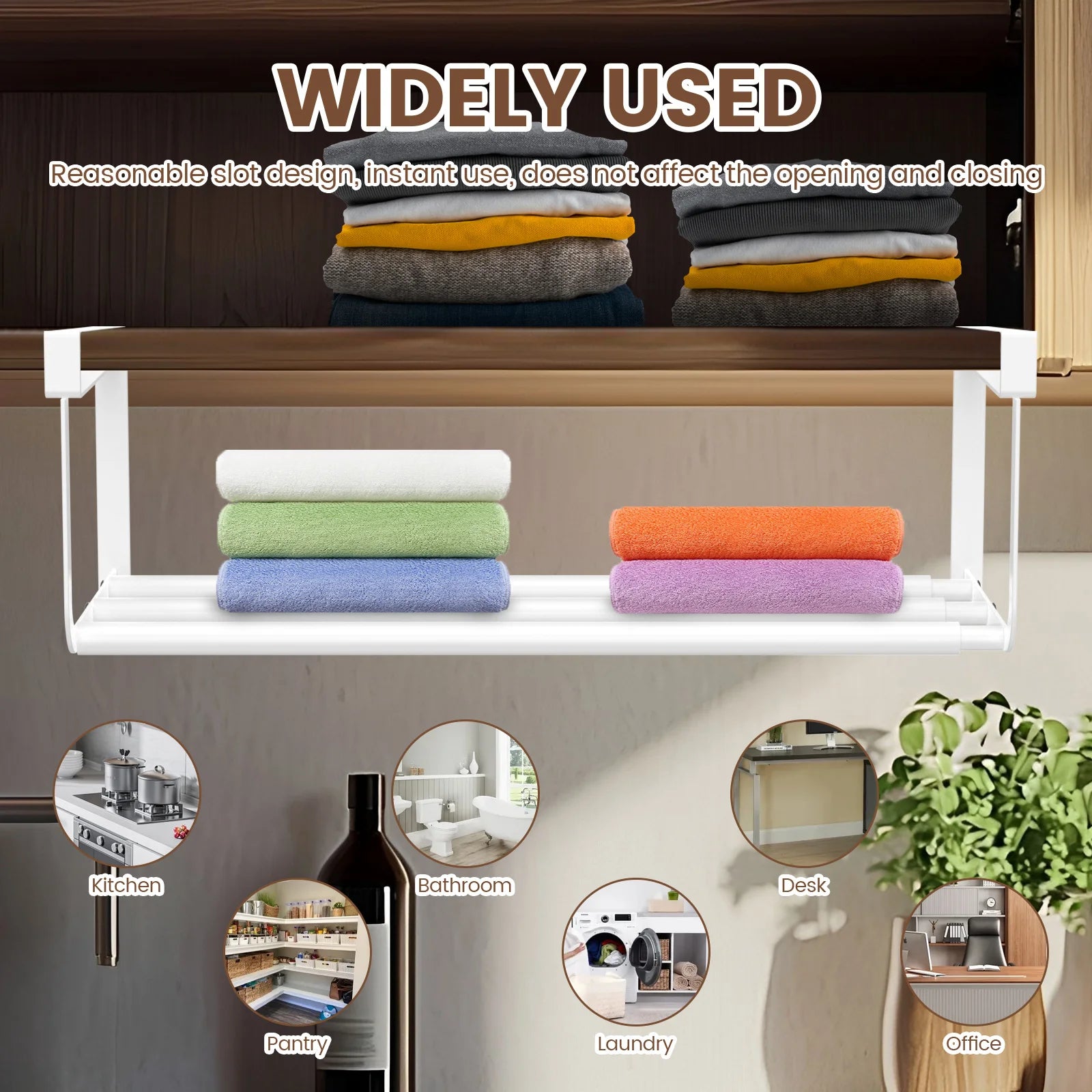 Adjustable Shoe Rack Hanging Under Cabinets Clothes Shoe Storage Shelf Expandable Household Retractable Organizer