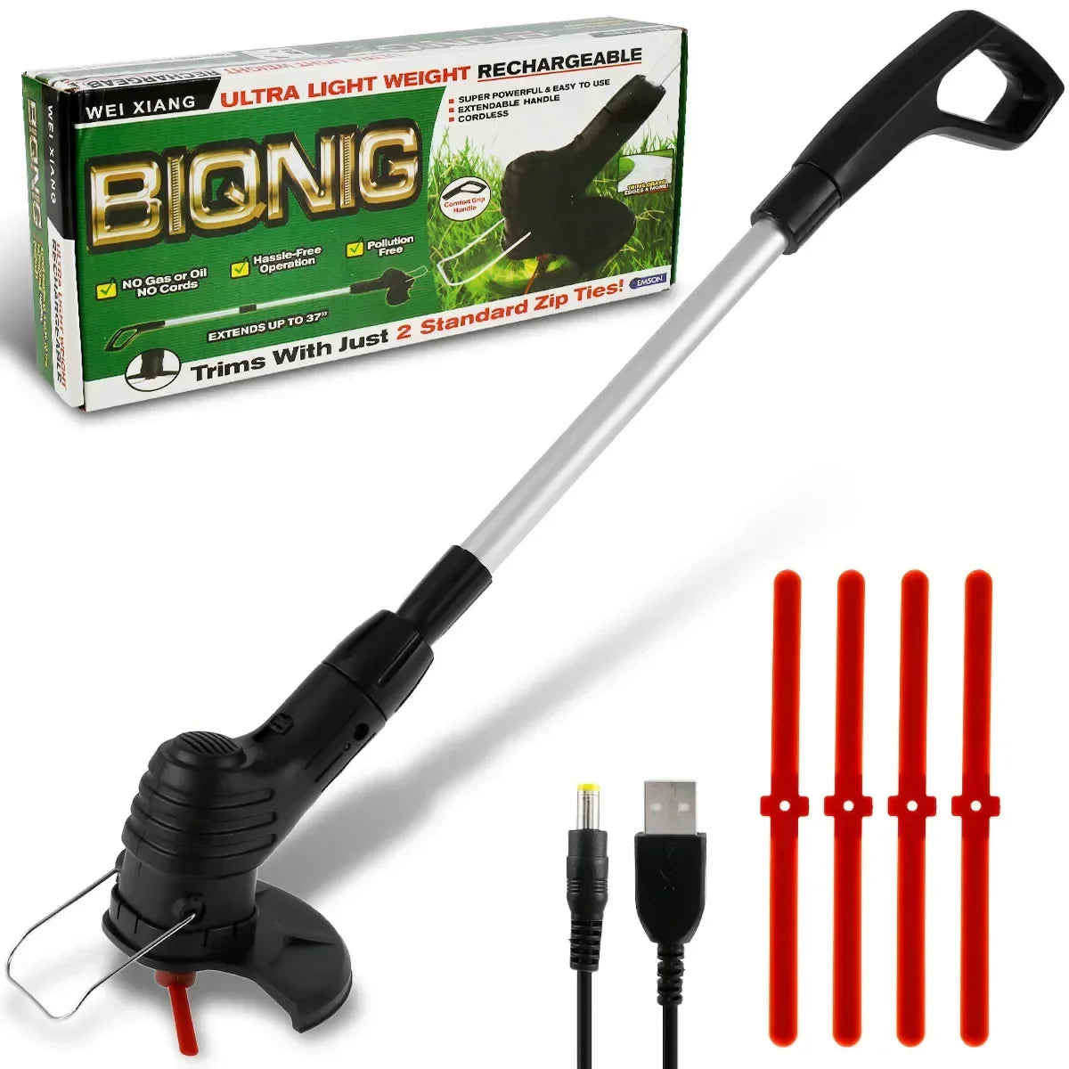 Cordless Electric Grass Trimmer Handheld Rechargeable Lawn Mower Garden Tool for Flower Beds Pruning Trimming Small Yard