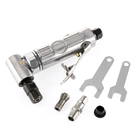 90 Degree Air Die Grinder Mini Air Grinder Pneumatic Grinding Polisher Mill Engraving Machine with Sanding Discs Tool Kit