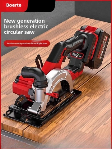 110V/220V Brushless Lithium Battery Electric Circular Saw Rechargeable Wireless Woodworking Hand Saw Power Tools CBA