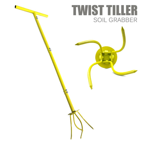 Twist Tiller Soil Grabber T-handle Adjustable Height Yard Garden Manual Soil Claw Cultivator Household Planting Tool
