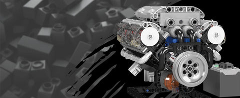 Diy King10088 V8 Engine Building Kit - Build Your Own V8 Engine Toy, 8-Cylinder Petrol Car Engine Replica Model Kit Building Kit