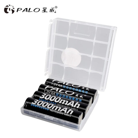 PALO AA and AAA Rechargeable Batteries 3000mAh NI-MH AA Battery LR6 1100mAh AAA LR3+LCD USB USB Charger for 1.2V AA AAA Battery