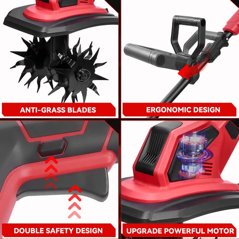 ONEVAN 4000W Electric Tiller Cultivator Portable Grass Trimmer Cordless Garden Soil Turning Prunning Tool For Makita Battery Pin