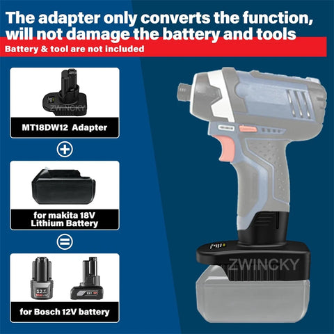 Battery Adapter For Makita/Dewalt/Milwaukee/Bosch 18V 20V Lithium Battery Convert to for Bosch 12V Cordless Power Tools