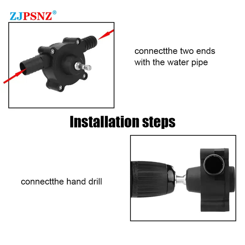 Electric Drill Pump Portable Mini Diesel Oil Fluid Water Pump Hand Self-priming Liquid Transfer Pumps Home Garden Outdoors