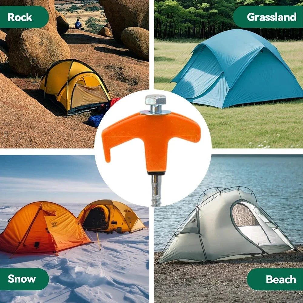 4/10pcs Outdoor Tent Ground Nail 20CM Screw Anchor Stakes Pegs For Trap Shelter Carbon Steel Hexagonal Head Camp Accessories