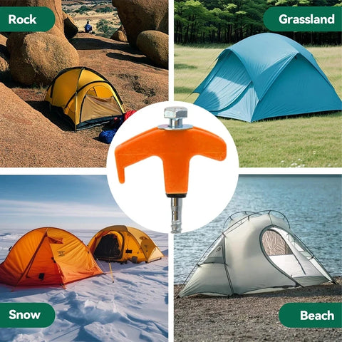 4/10pcs Outdoor Tent Ground Nail 20CM Screw Anchor Stakes Pegs For Trap Shelter Carbon Steel Hexagonal Head Camp Accessories