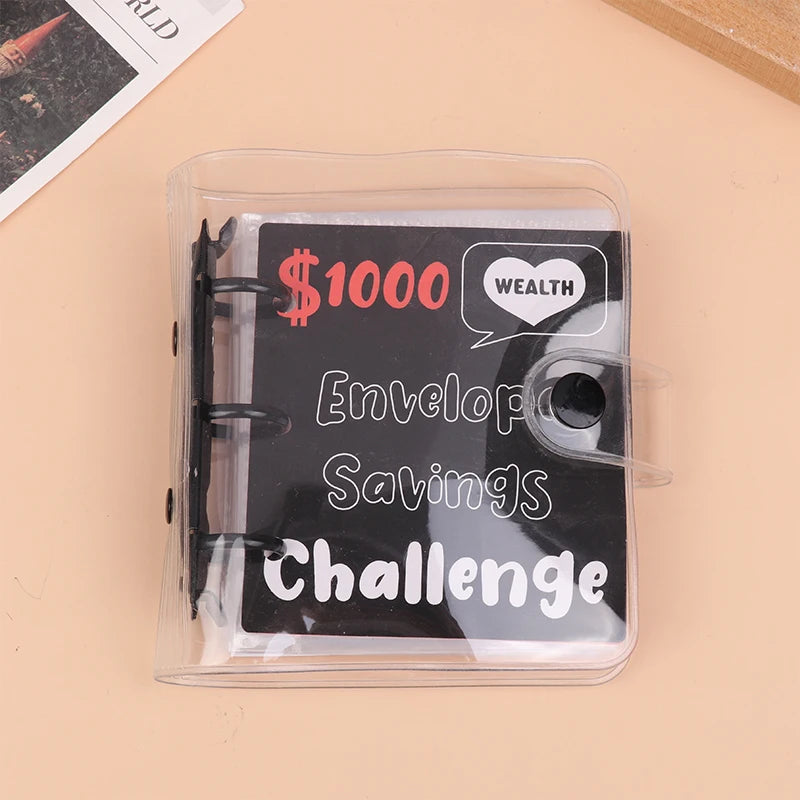 Money Saving Binder $150/300/500/1000 Savings Challenge Binder Mini Binder Cash Budget Storage Book Envelope Savings Notebook