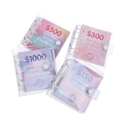 Money Saving Binder $150/300/500/1000 Savings Challenge Binder Mini Binder Cash Budget Storage Book Envelope Savings Notebook