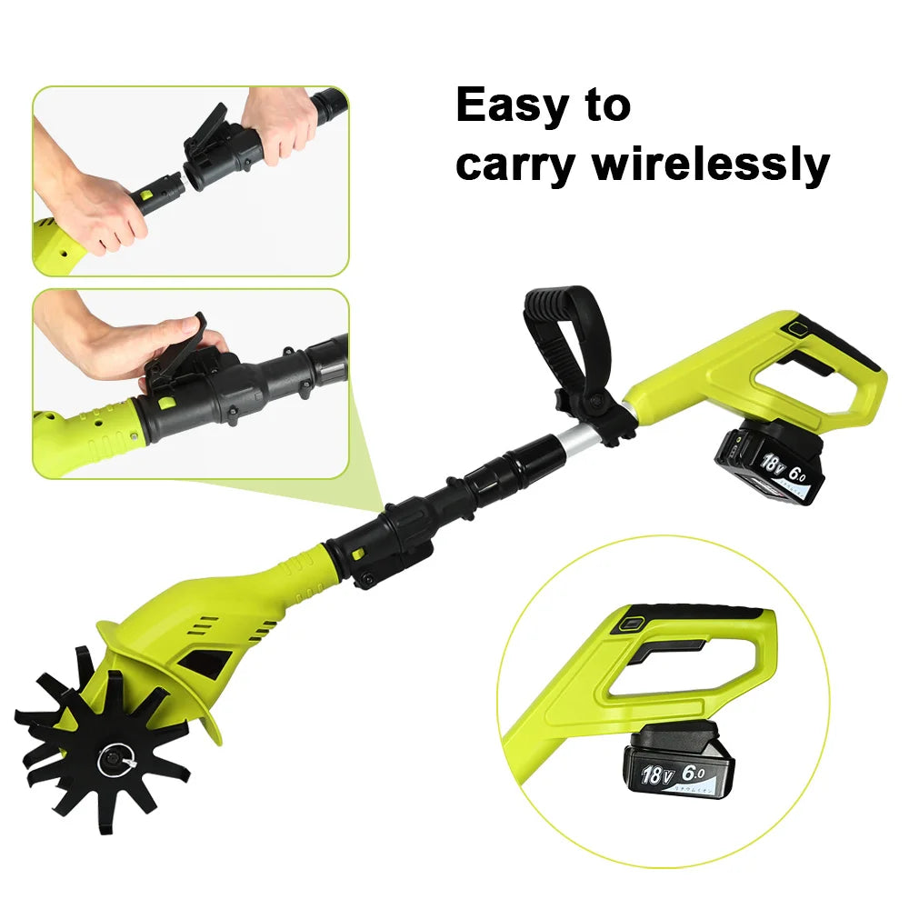 Abeden 20V Handheld Electric Ripper Cultivator Garden Rotary Tiller Cordless Weeder Garden Tractor Portable Grass Trimmer