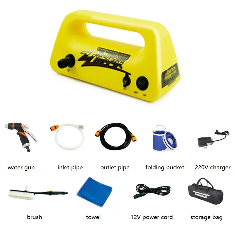 Portable Rechargeable Lithium Battery Water Gun, Wireless Vegetable Washing Machine Vehicle, 12V High Pressure Water Pump