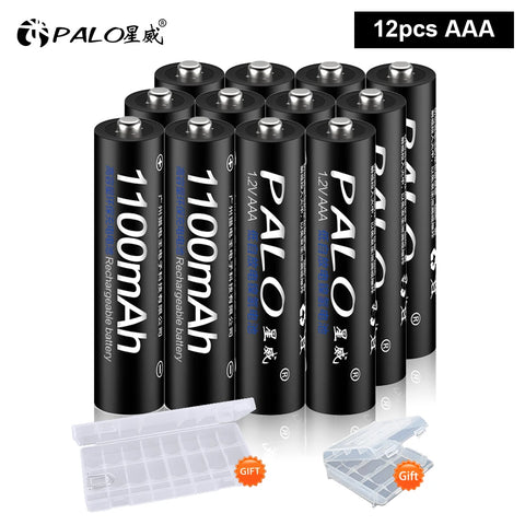 PALO AA and AAA Rechargeable Batteries 3000mAh NI-MH AA Battery LR6 1100mAh AAA LR3+LCD USB USB Charger for 1.2V AA AAA Battery