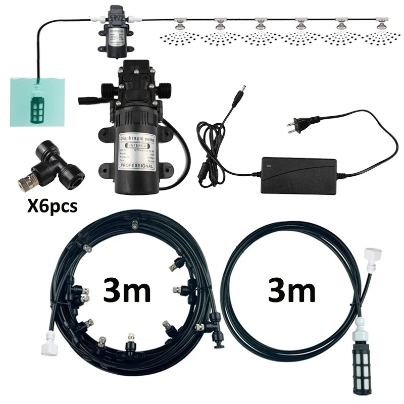 Water Mist Atomizer Electric Sprayer Misting Cooling System Garden Nebulizers Water Fog Plant Mister Nozzles