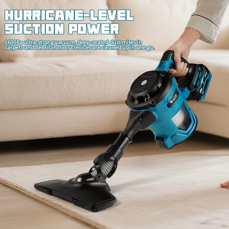 16000pa Brushless Electric Vacuum Cleaner Handheld Rechargeable Dry/Wet Dust Carpet Collector Machine for Makita 18v Battery Pin
