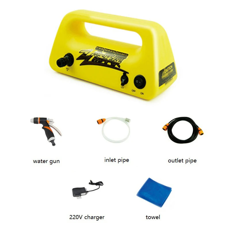 Portable Rechargeable Lithium Battery Water Gun, Wireless Vegetable Washing Machine Vehicle, 12V High Pressure Water Pump