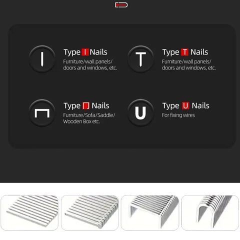 4-in-1 Manual Nail Gun Tool Durable Air Nailer for DIY, Home Decoration, Camping & Industrial Use