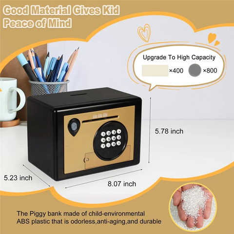 ABGI-Piggy Bank Money Box ,Electric Fingerprint Password Money Saving Box ,Coin Bank Money Safe Atm Machine Gift For Kids