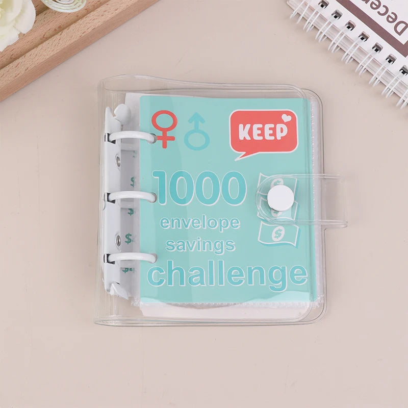 Money Saving Binder $150/300/500/1000 Savings Challenge Binder Mini Binder Cash Budget Storage Book Envelope Savings Notebook