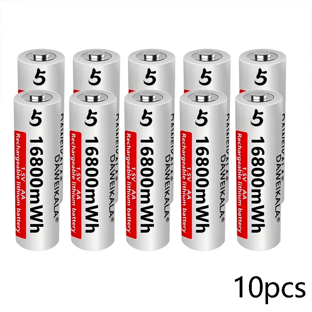AA Battery 1.5V Li ion AA Rechargeable Batteries High capacity 16800mWh For Remote Control Toy Battery Light Fast charging