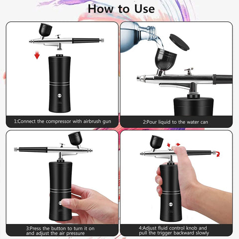 Airbrush with Compressor Airbrush Painting Mini Spray Gun for Painting Wireless Paint Gun Airbrush Kit with Compressor Spray Gun