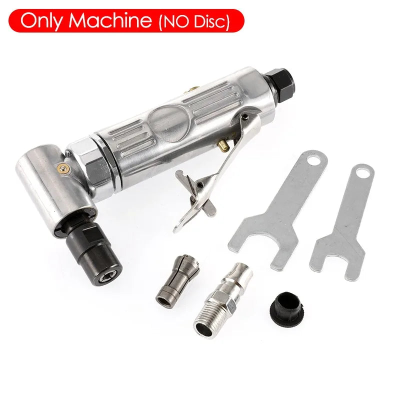 90 Degree Air Die Grinder Mini Air Grinder Pneumatic Grinding Polisher Mill Engraving Machine with Sanding Discs Tool Kit