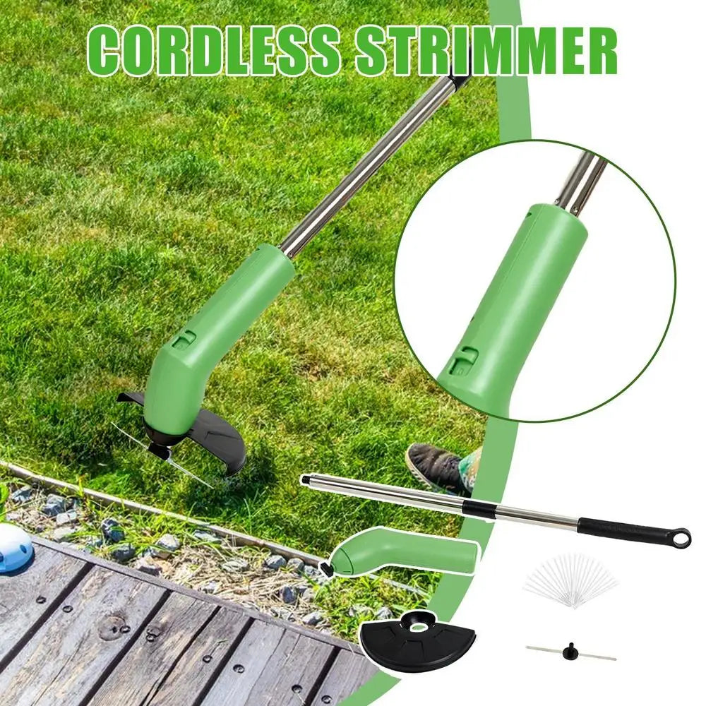 Handheld Electric Grass Trimmer Mini Weeds Whacker Small Electric Cordless Edger Grass Cutter Handheld Lawn Mower Weeding Tool